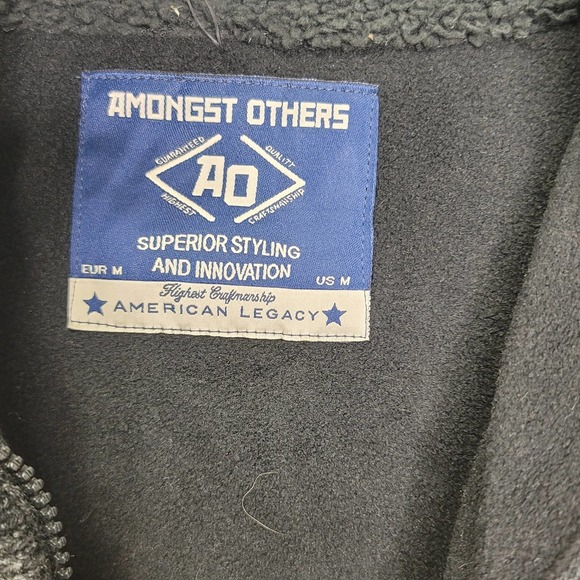 Amongst Others Ribbed-Knit Jacket M‎ Gray Pockets Full Zip Casual - Picture 5 of 7